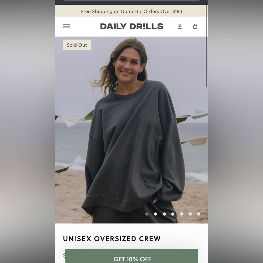 Daily Drills unisex oversized crew, vintage black